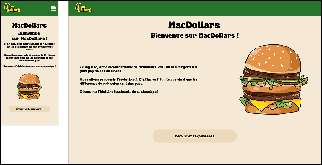 First page's design for Dataplay