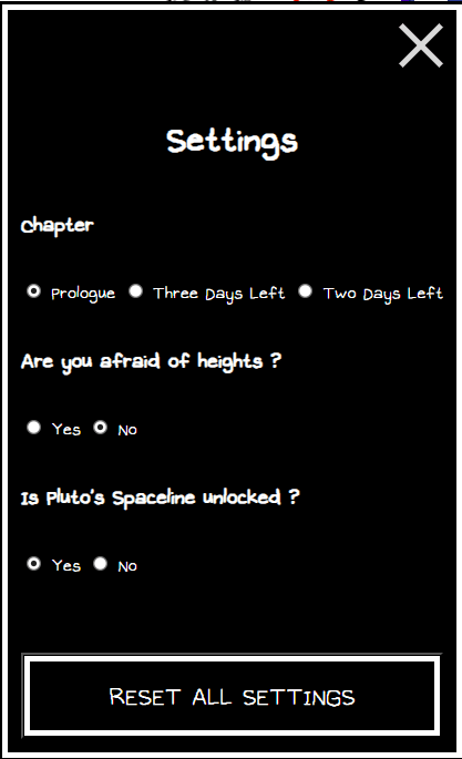 Settings of SideQuest-OMORI